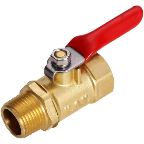 Red 1/4 male to 1/4 female mini ball valve tap valve air compressor